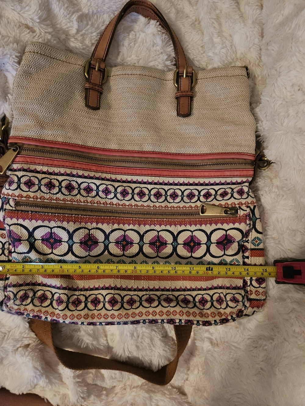 RARE✨️Fossil Fold-Over Explorer Tote-Crossbody - Picture 8 of 11